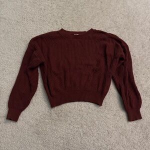 Garage | Maroon Crop Knit Sweater